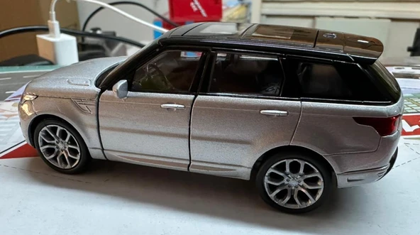 Oyuncak Metal Model Araba 1/36 Çek Bırak Gri Range Rover Sport - Resim 2