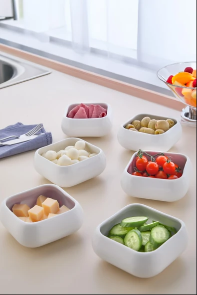 6 lı Lüks Kahvaltılık Çerezlik Sosluk Sunumluk Kase Seti