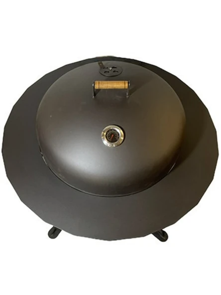 Basınç Göstergeli BBQ Kiti, Tütsü Hazneli Kapak & 60 cm Izgara - Resim 4