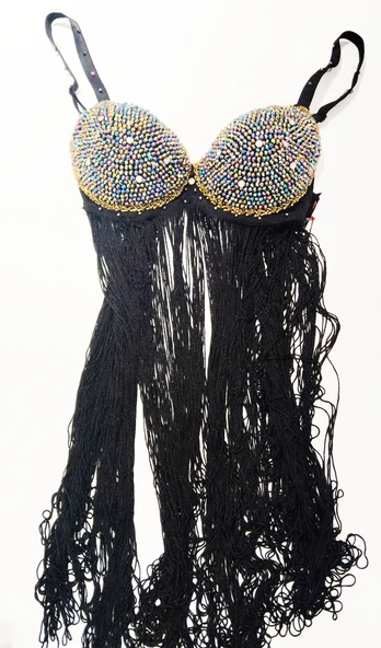 Özel El Yapım Kristal Taş İşlemeli Oryantel Sütyen 85B - Resim 2