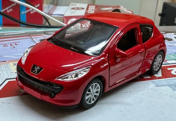 Oyuncak Metal Model Araba 1/36 Çek Bırak Peought 207 Kırmızı ürün görseli