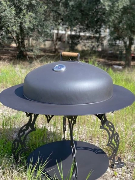 Basınç Göstergeli BBQ Kiti, Tütsü Hazneli Kapak & 60 cm Izgara ürün görseli 1