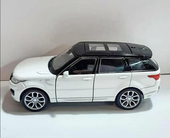 Oyuncak Metal Model Araba 1/36 Çek Bırak Beyaz Range Rover Sport - Resim 3