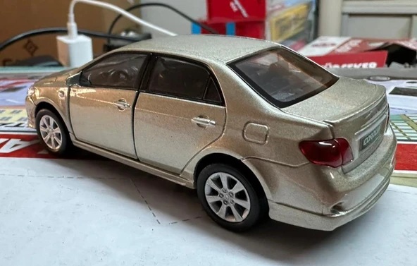 Oyuncak Metal Model Araba 1/36 Çek Bırak 2009 Toyota Corolla Açık Kahve - 3