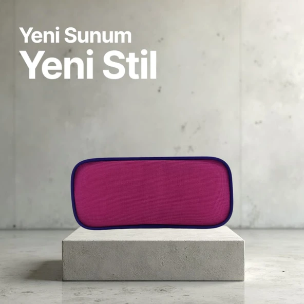 Style Kabartmalı Kelebek Desenli Pembe Kumaş Kalem Çantası - 2