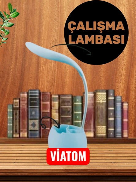 Kalemlikli Led Masa lambası Siyah Şarjlı Led Masa lambası - Resim 2