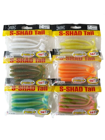 Lucky John S-Shad Tail 3.8'' 9.65cm 5P Silikon Yem ürün görseli