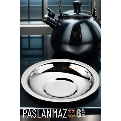 Veneta 6 Adet Metal Çay Tabağı Seti - 1