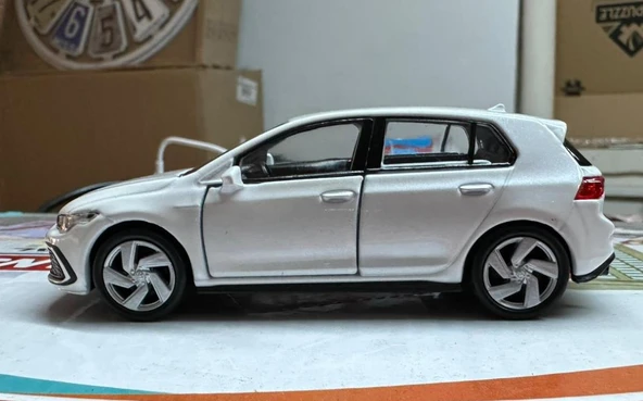 Oyuncak Metal Model Araba 1/36 Çek Bırak VW Golf 8 GTI Beyaz - 3