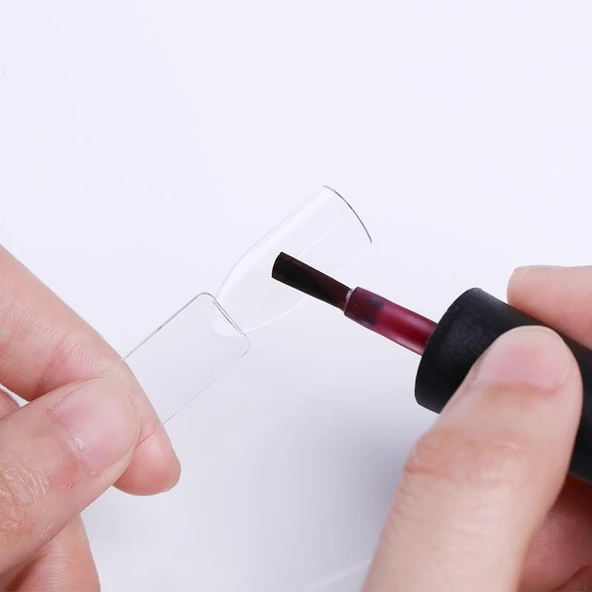 50'li Anahtar Kartela Kalıcı Oje Tırnak Renk Kartelası Şeffaf Düz - Resim 4