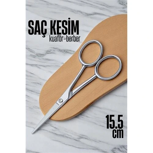 Kobalt Çelik Saç Kesim Makası Kuaför Berber Saç Kesim Makası Kuaför ekipmanları 15.5 cm - Resim 2