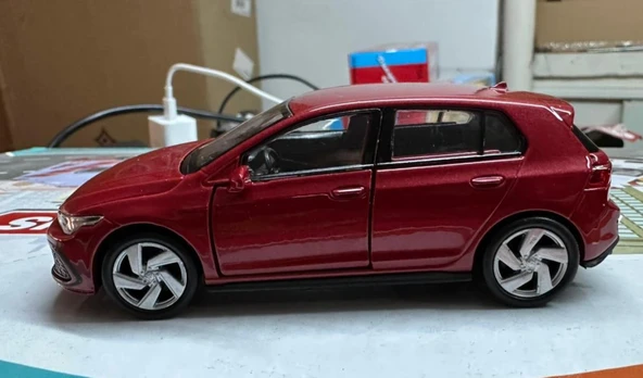 Oyuncak Metal Model Araba 1/36 Çek Bırak VW Golf 8 GTI Kırmızı - 2