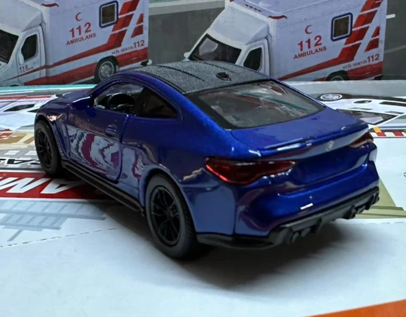 Oyuncak Metal Model Araba 1/36 Çek Bırak BMW M4 Lacivert - 2