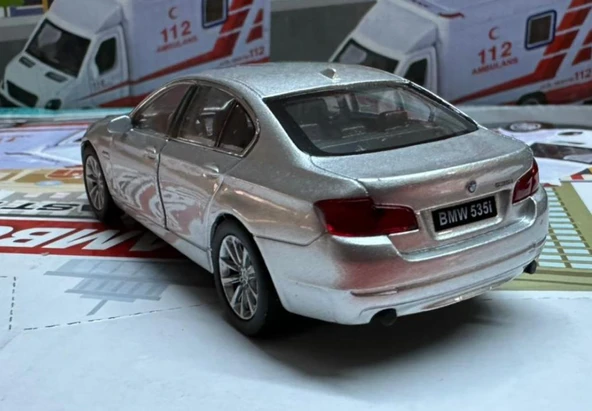 Oyuncak Metal Model Araba 1/36 Çek Bırak BMW 535İ Gri - Resim 2