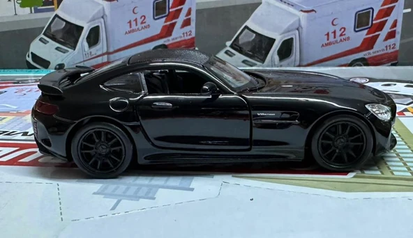 Oyuncak Metal Model Araba 1/36 Çek Bırak Mercedes Amg Gtr Siyah - 2