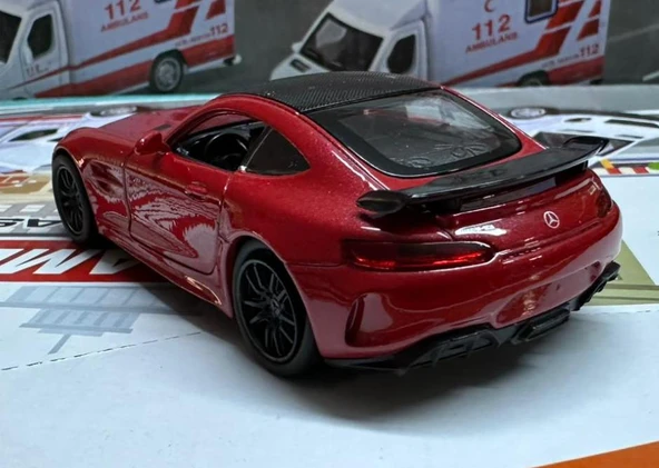 Oyuncak Metal Model Araba 1/36 Çek Bırak Mercedes Amg Gtr Kırmızı - 3