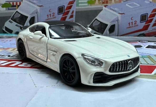 Oyuncak Metal Model Araba 1/36 Çek Bırak Mercedes Amg Gtr Beyaz ürün görseli 1