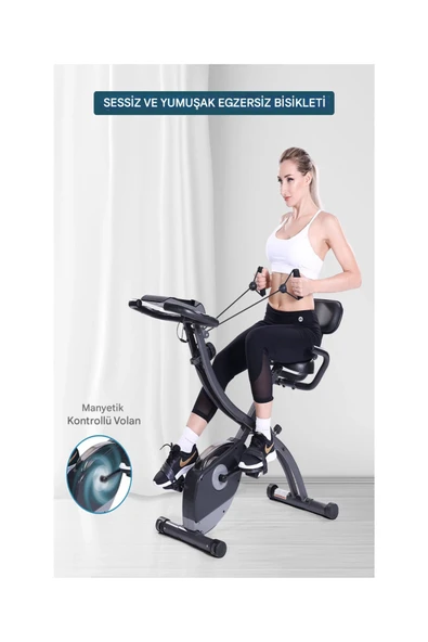 X 4IN1 Katlanabilir Manyetik Kondisyon Spin Bike Dikey Bisikleti Spor Koşu Egzersiz Bisikleti - 6
