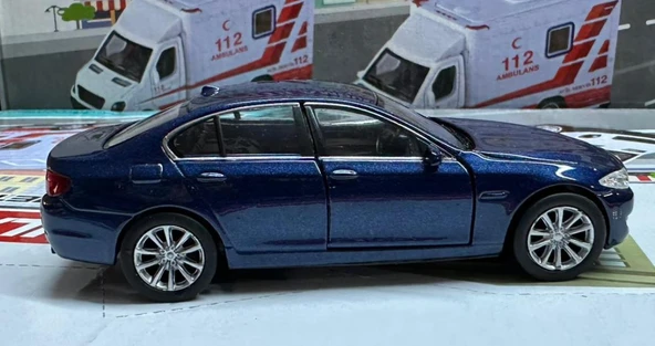 Oyuncak Metal Model Araba 1/36 Çek Bırak BMW 535İ Lacivert - Resim 2