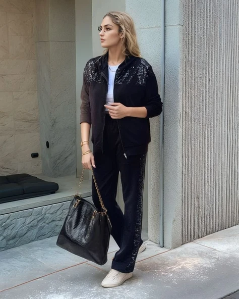 Kadın Iki Iplik Kumaş Pul Ve Fermuar Detaylı Ikili Takım - Resim 2