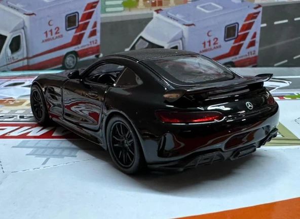 Oyuncak Metal Model Araba 1/36 Çek Bırak Mercedes Amg Gtr Siyah - 3