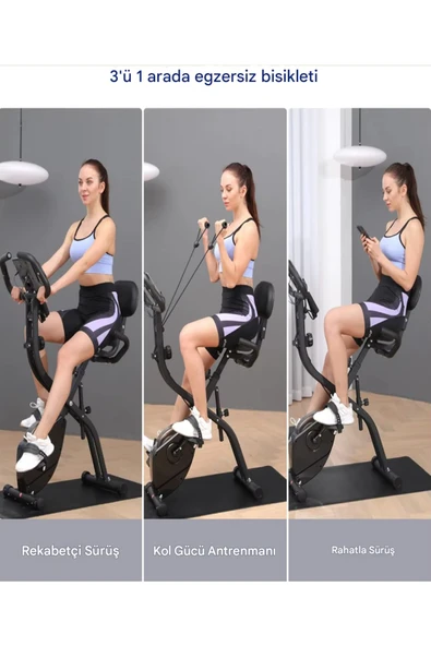 X 4IN1 Katlanabilir Manyetik Kondisyon Spin Bike Dikey Bisikleti Spor Koşu Egzersiz Bisikleti - 2
