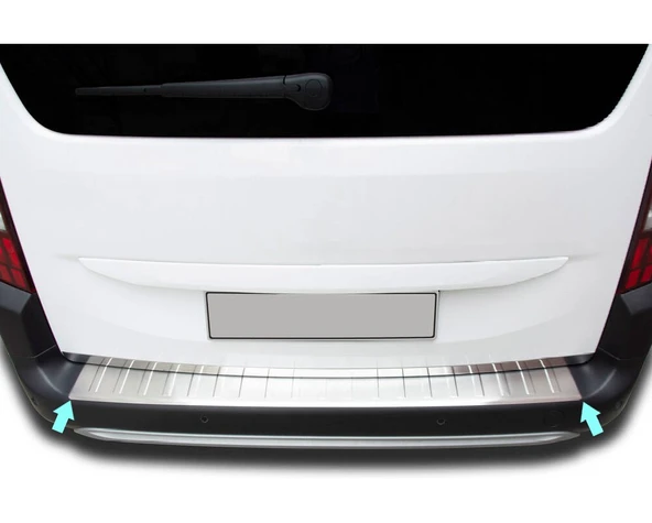 Arka Tampon Eşiği Krom Rifter Passanger Van 2019 Ve Sonrası Modeller İçin - Resim 3