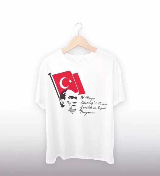 19 Mayıs 20/1 Baskılı T-shirt - Beyaz ürün görseli 1