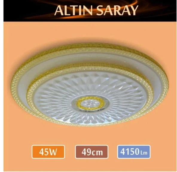 Sıva Üstü Led Panel 45W 49 cm çapında Model Altın Saray Led Avize
