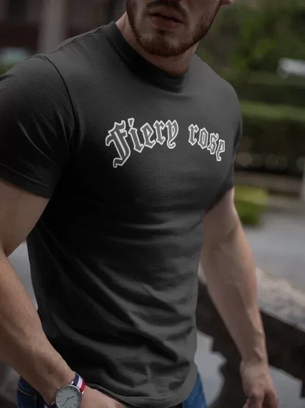 Erkek Bisiklet Yaka Baskılı Oversize T-Shirt - Siyah ürün görseli 1