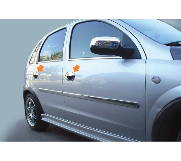 Kapı Kolu Krom 4 Kapı 4 Parça Corsa C HB 5D 2000-2006 Arası Modeller İçin - Resim 2