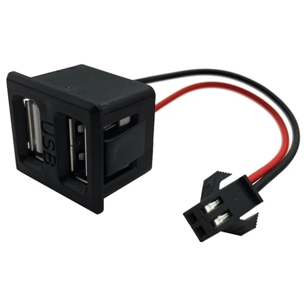 Ayt IC-266T-4 Pano Tip Kare Type-C + Ucb Şarj Soketi Bağlantı Modülü Oto Araç Tır Otobüs Uyumlu