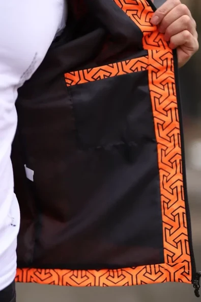 Unisex Kapüşonlu İçi Astarlı Yağmurluk - Turuncu - 2