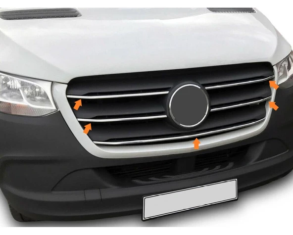 Ön Panjur Krom 5 Parça Sprinter Van 2019 Ve Sonrası Modeller İçin - Resim 2