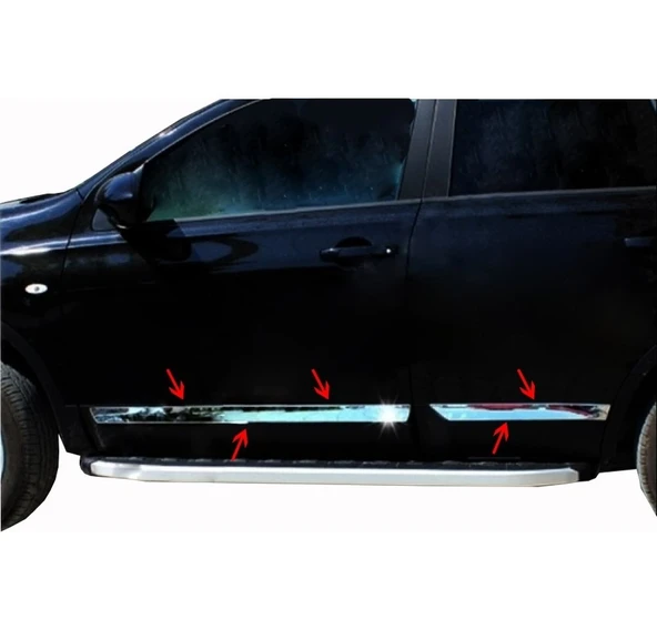 Yan Kapı Çıtası Krom 4 Parça Qashqai SUV 2007-2014 Arası Modeller İçin - Resim 2