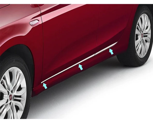 Fiat Egea SD /HB/ SW Uyumlu Yan Kapı Çıtası Krom 4 Parça 2020 Ve Sonrası Modeller İçin - Resim 4
