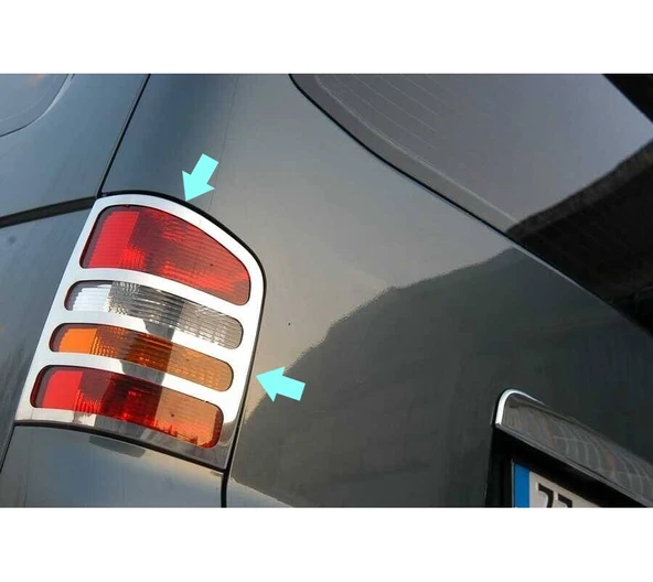 VW T5 Caravelle / Multivan Uyumlu Stop Çerçevesi Krom 2 Parça 2003 - 2010 Arası Modeller İçin - Resim 4