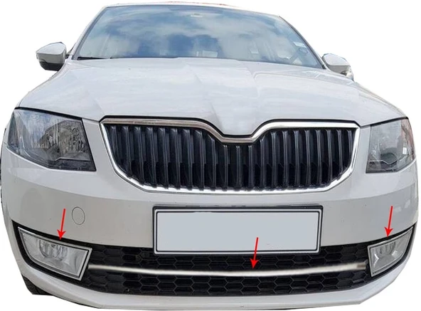 Sis Farı Ve Ara Ön Tampon Çıtası Krom Üst Kalite 3 Parça Octavia-3 A7 SD 2013-2017 Arası Modeller İçin ürün görseli 1