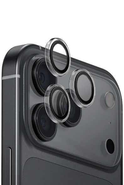İphone 17 Pro / İphone 17 Pro Max Lens Koruyucu Şeffaf Dayanıklı Çerçeve