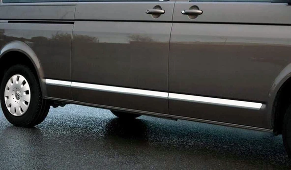 VW T5 Transporter Uyumlu Yan Kapı Çıtası Kısa Şase Krom 5 Parça 2003 - 2023 Arası Modeller İçin - Resim 2