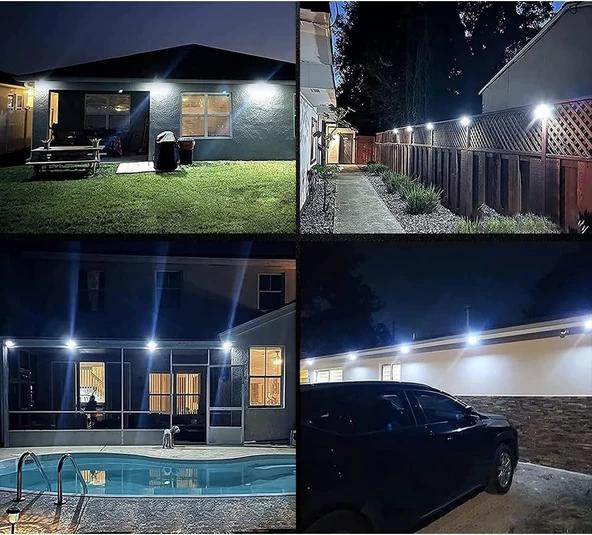 100 Led DIŞ Mekan Solar Aydınlatma Fotoselli Solar Lamba Hareket Sensörlü - Resim 2