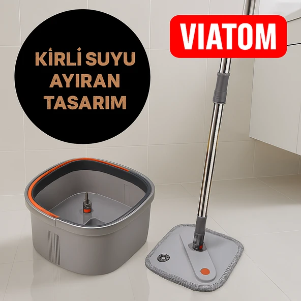 Temiz ve Kirli Suyu Ayıran Otomatik Mop Seti - Resim 5