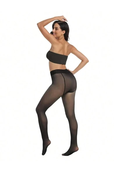 Termal Peluş Siyah Külotlu Çorap Pkc-581 - Resim 3