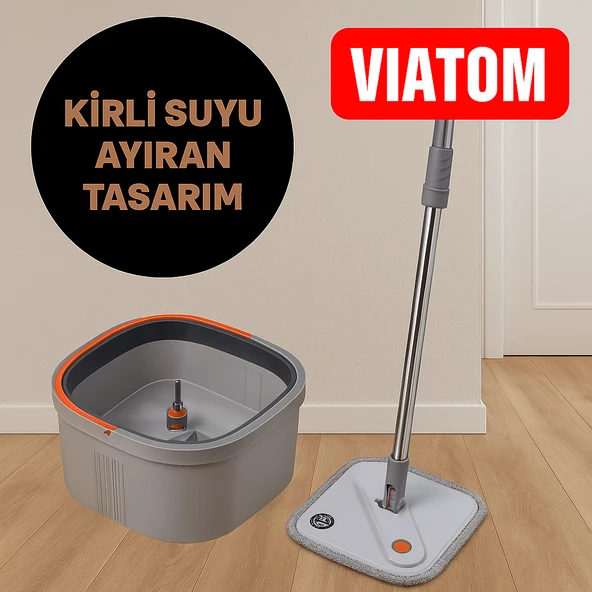 Temiz ve Kirli Suyu Ayıran Otomatik Mop Seti - Resim 2