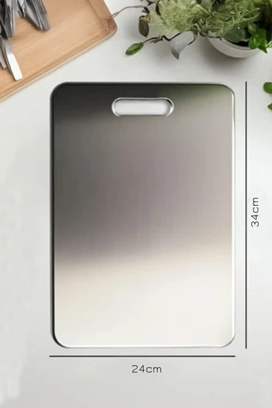 Paslanmaz Çelik Kesme Tahtası Antibakteriyel Çelik Kesim Panosu - 6