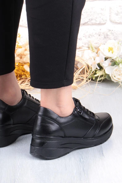 Pepita 9402 Comfort Yumuşak Esnek Kauçuk Kaymaz Taban Hakiki Deri Kadın Ayakkabı - Resim 4