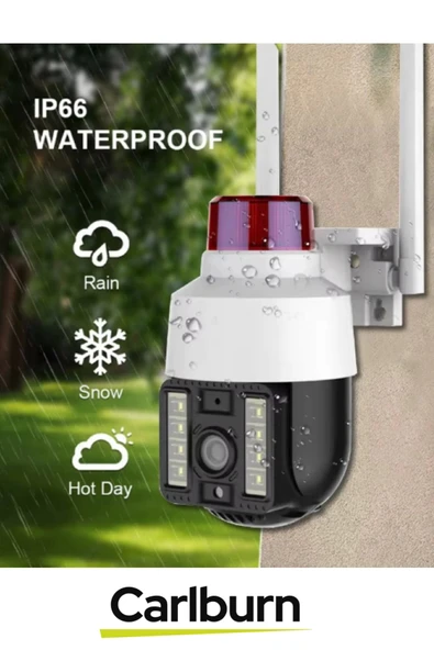 H.265 Sıkıştırma Teknolojisi 3MP HD Çözünürlük Gece Görüşlü Alarmlı Dış Mekan Güvenlik Kamerası - 3