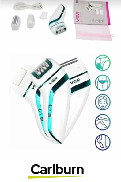 Premium Yüz Bacak Koltuk Altı Bikini Bölgesi Şarjlı Ergonomik Profesyonel 3 Başlıklı Epilasyon Aleti - 3