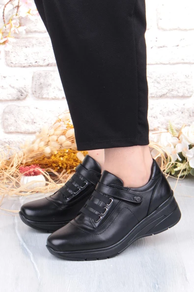 Pepita Z010 Comfort Yumuşak Esnek Kauçuk Kaymaz Taban Hakiki Deri Kadın Ayakkabı - Resim 2