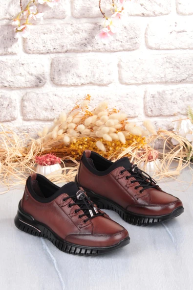 Pepita 9513 Comfort Yumuşak Esnek Kauçuk Kaymaz Taban Hakiki Deri Kadın Ayakkabı - Resim 12